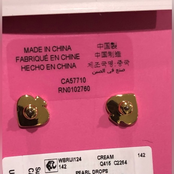 KATE SPADE‎ KATE L PEARL DROP STUD cream earrings LD10 brand new - Picture 4 of 4